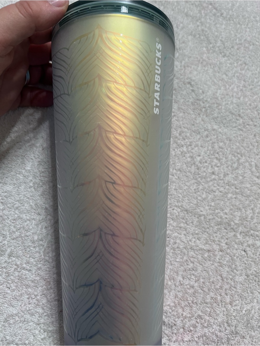 Starbucks 2021 Mermaid Tail 24oz Venti Iridescent Soft Touch Tumbler Cold Cup